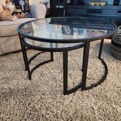 2 Piece Glass Coffee Table