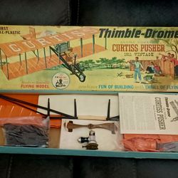 Vintage 1960 Thimble-Drome Curtis Pusher Engine Powered 1911 Flying Model