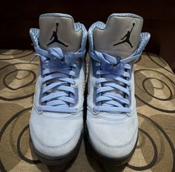 Air Jordan 5 Retro Blue Suede Sneakers