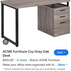 Industrial style Desk Gray Wood Finish