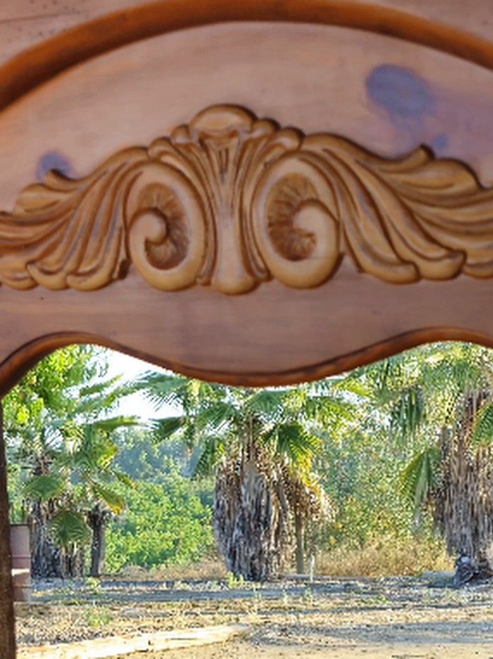 3 heavy wooden mirrors
