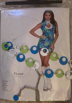 Halloween 70s dress, headband and belt set