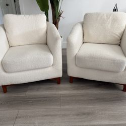 Beautiful Set Of 2 Sherpa Accent Chairs