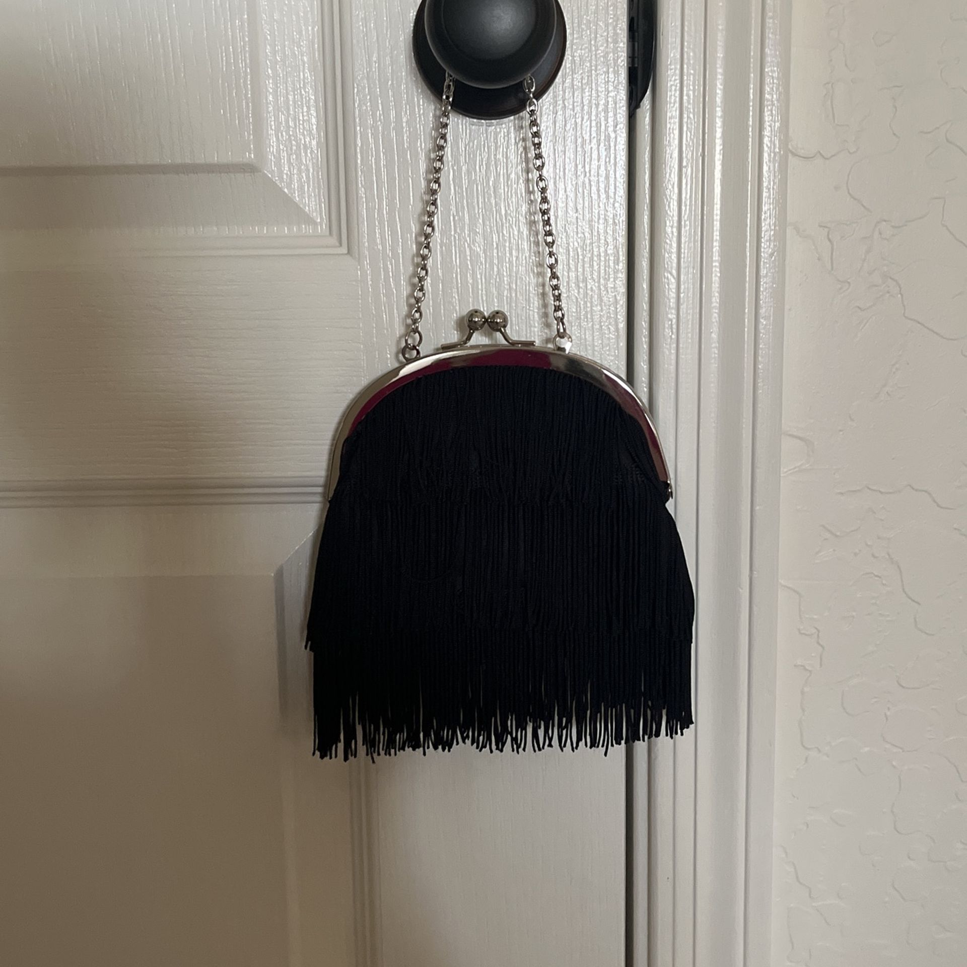 White House, Black market fringed evening bag