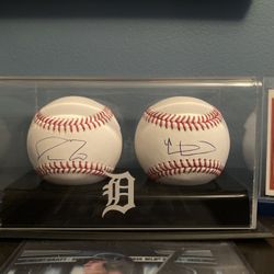 Riley Greene Spenser Torkelson Signed Baseball’s MLB and Fanatics COA’s Tigers Display Case