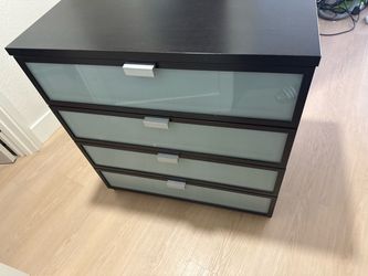 Ikea 4 frosted glass dresser