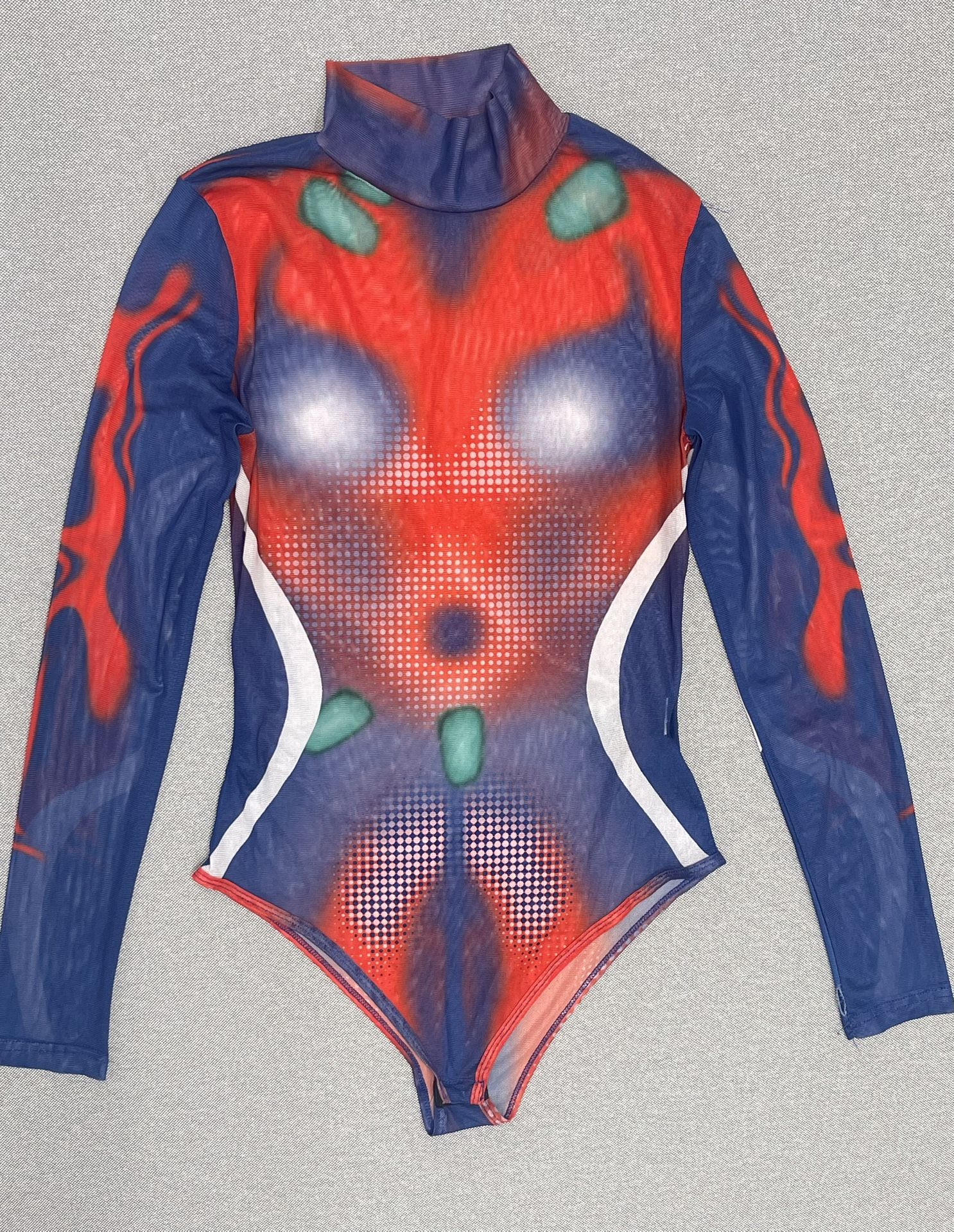 🔥🧿 Futuristic Body-Print Mesh Bodysuit 🧿🔥