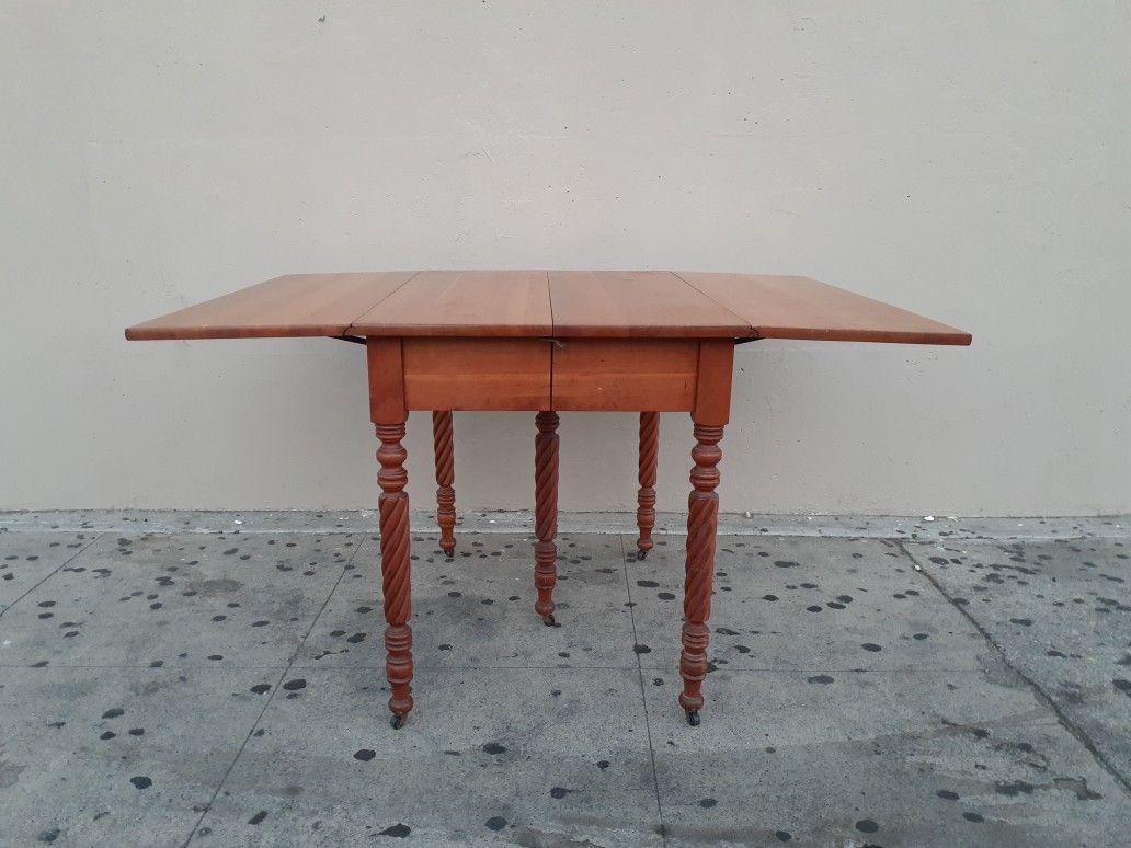 Early 1900's Antique "Park Furniture Company" Drop Leaf Wood Dining Table