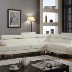 Antares White Modern Sectional

