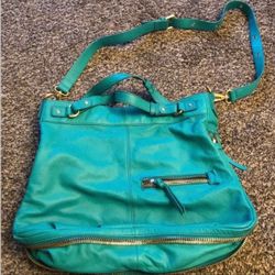 Stylish Bright Green leather Zipper shoulder bag with adjustable strap By Steven, Steve Madden