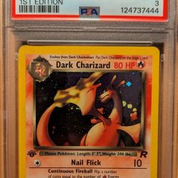 Vintage Pokemon Cards 2000 Dark Charizard Holofoil First Edition 4/82 Team Rocket Graded PSA 3 Very Good Also Buying!
