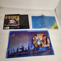 Grand Theft Auto 5 V Premium Edition PS4 Playstation 4 Video Game COMPLETE w/Map
