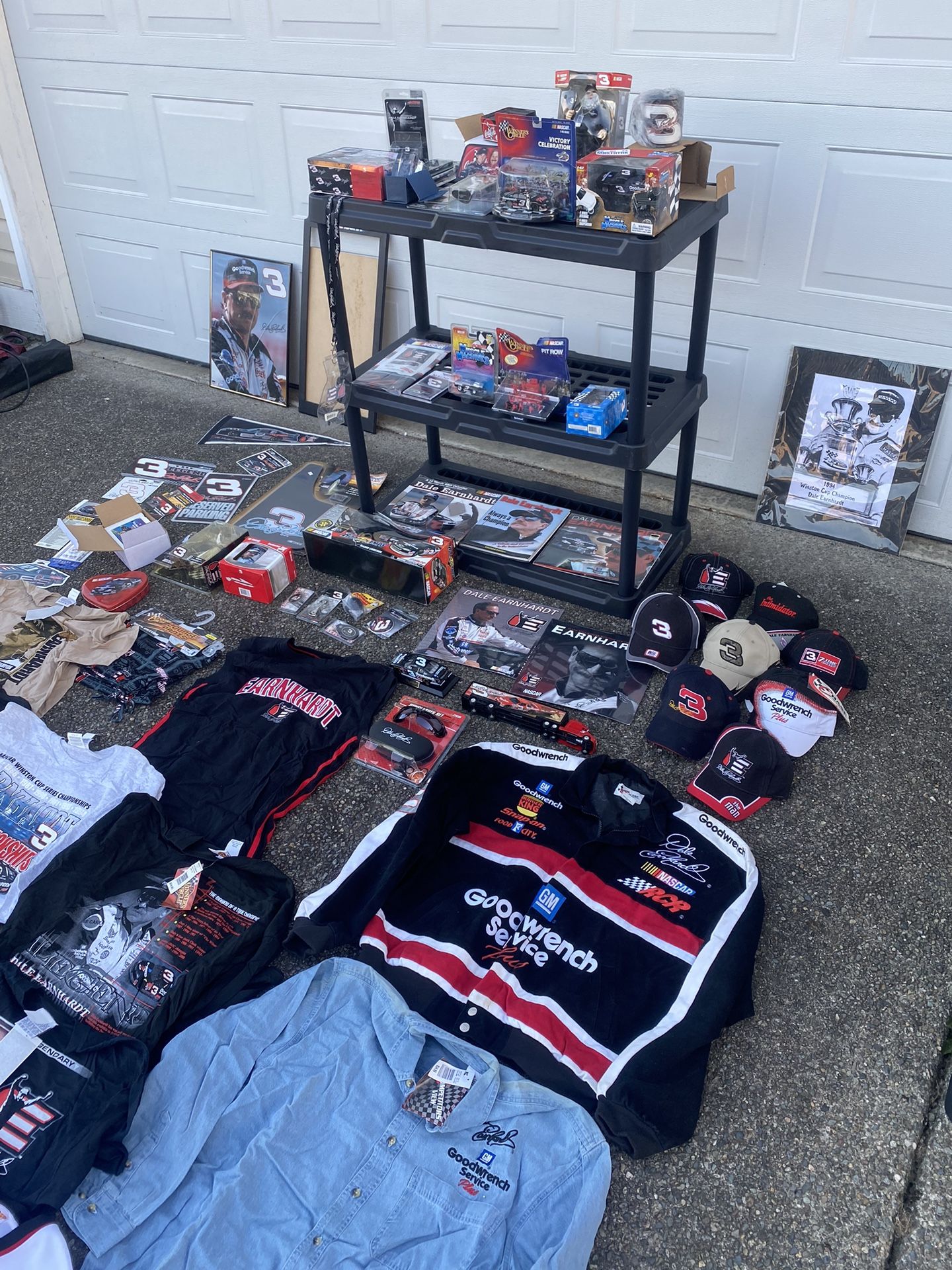 Dale Earnhardt collection NASCAR Taking best reasonable offer Jackets shirts, hats, wall hangers, diecast, tins Etc majority of clothing/ hats is ne