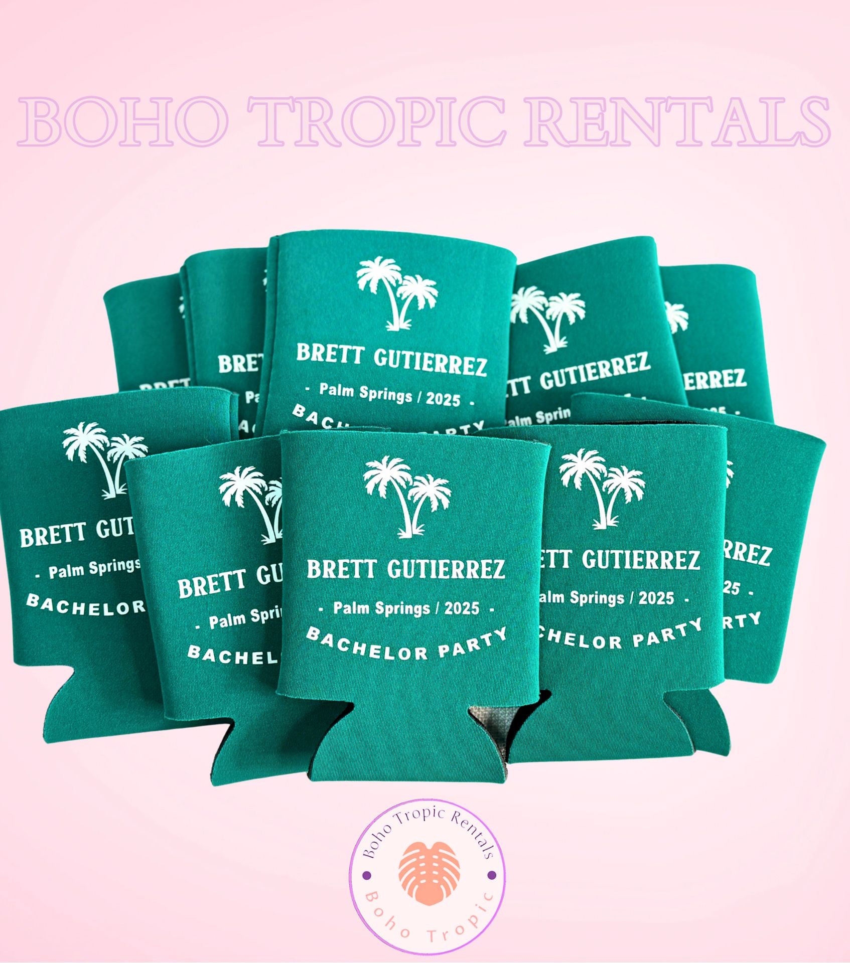 Custom Wedding Koozies, Bachelorette Koozies, Special occasion Can Coolers, personalized beverage coozies