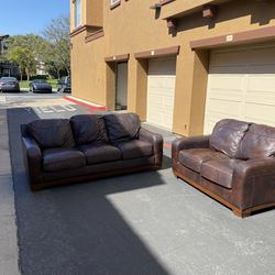 Leather Sofa Set (Delivery Available)