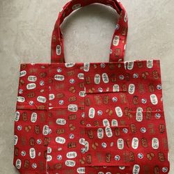 Handmade Red Hand Tote With Chinese Characters for Money & Luck