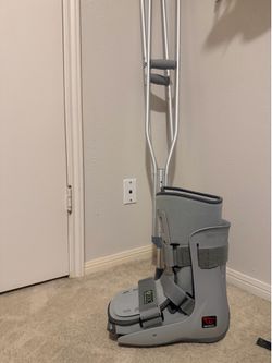 Crutches and boot