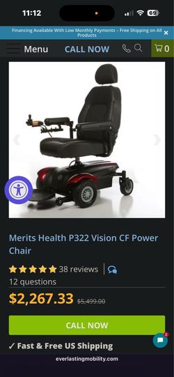 Merits Health P322 Vision CF Power Chair - New