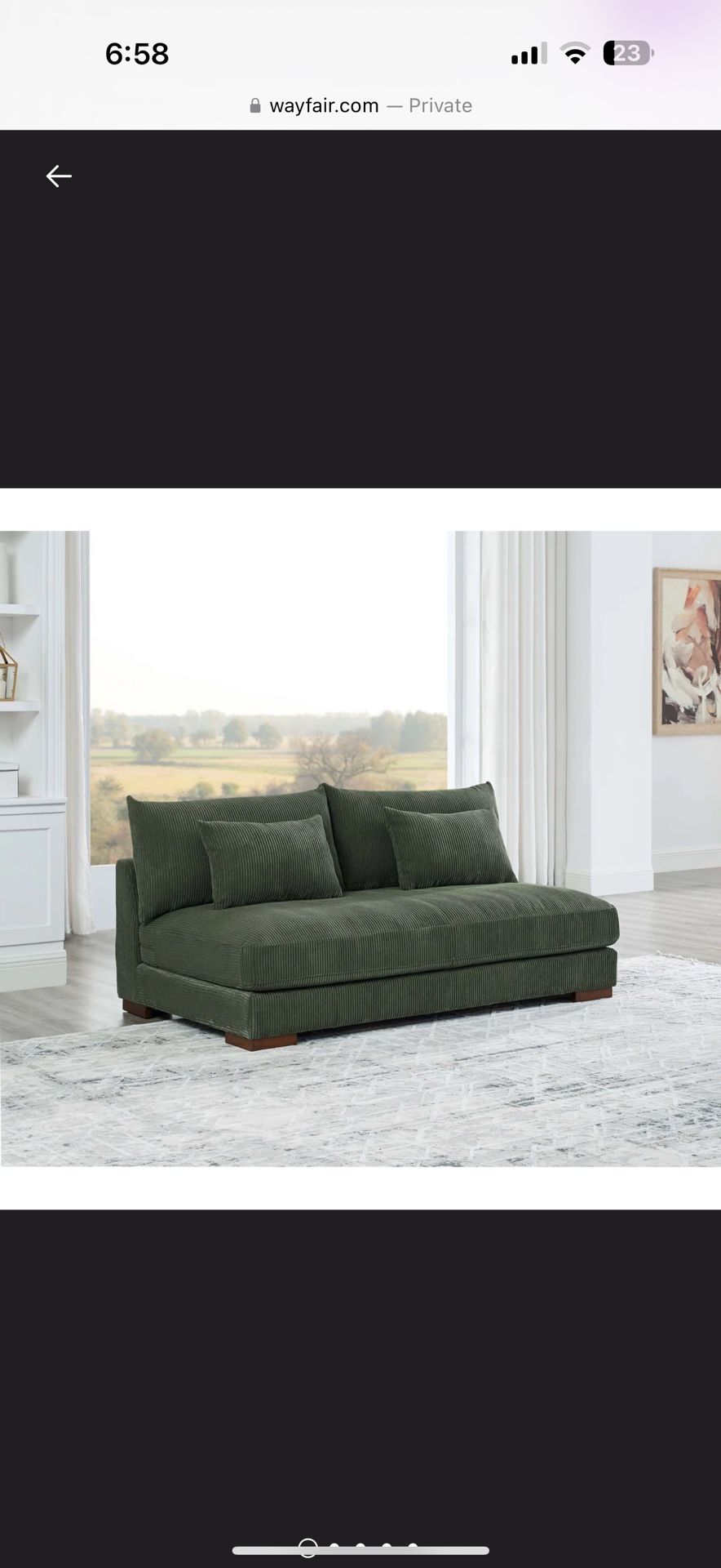 Brand New Corduroy Sofa in Green