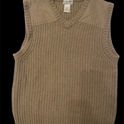 Vintage LL Bean V Neck Sweater Vest 100% Lambs Wool Commando Hunting Shooting -M