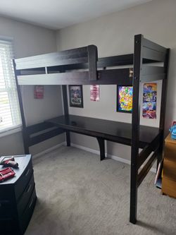 Loft bed with desk
