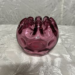 Vintage Fenton Crimped Glass Bowl