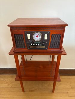 Victrola "Aviator Signature" 8-in-1 Turntable Music Center CD Tape Record Player with stand