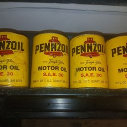Antique Motor Oil Collectors Item 4 Cans Quart New Sealed
