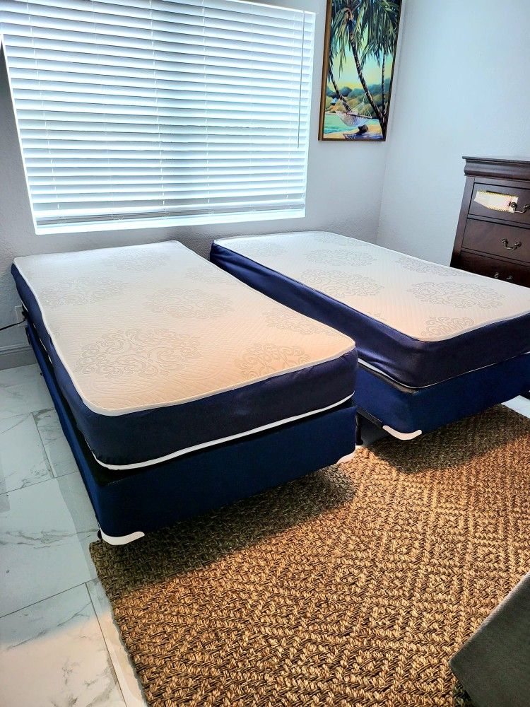 NEW TWIN MATTRESS AND BOX SPRING 2PC bed frame not included on price