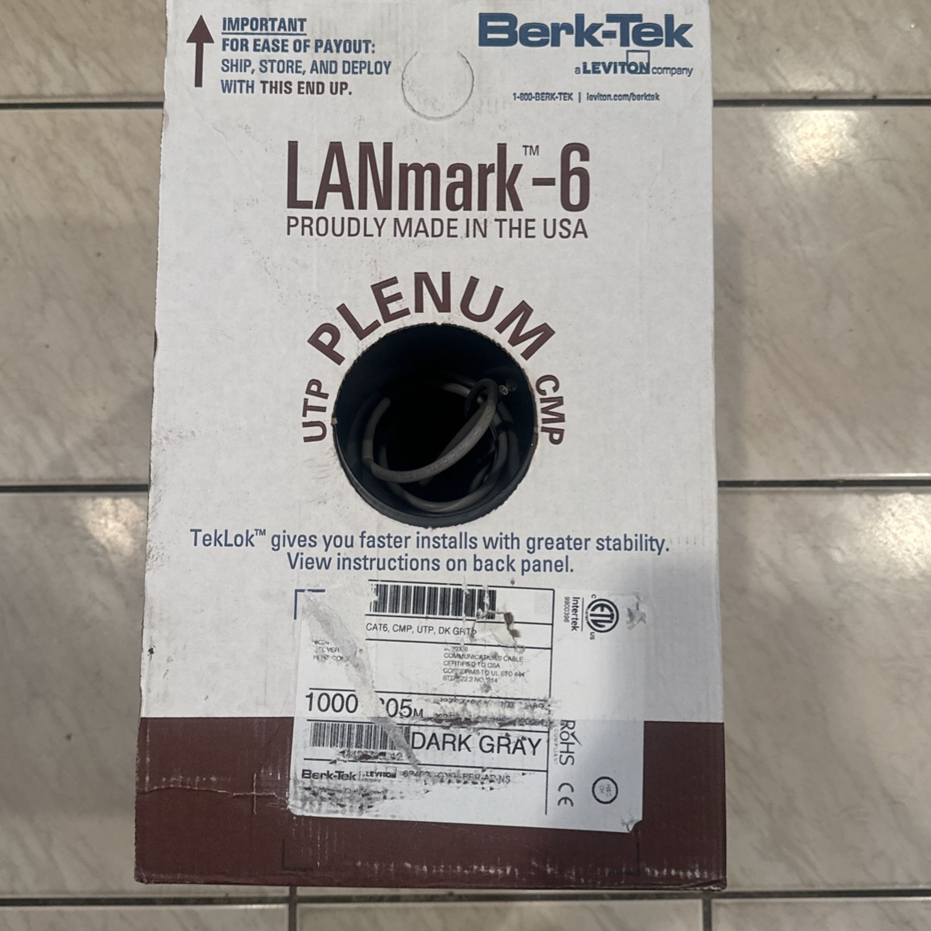 PLENUM Cat 6 Cable