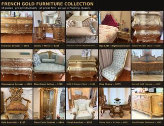 French Gold Furniture Collection — 18 Pieces, Priced Individually