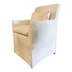 Harbour Furniture Belgian Linen Slipcovered Bondi Dining Armchair