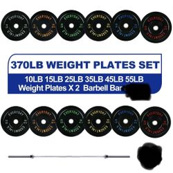 Gym Weight Plates and Barbell Set