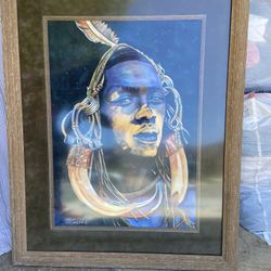 Framed Artwork with Wooden Frame