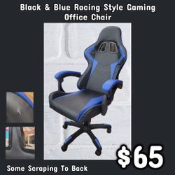 NEW Black & Blue Racing Style Gaming Office Chair: Njft 