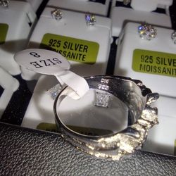 925 Silver Nugget Ring Size 8