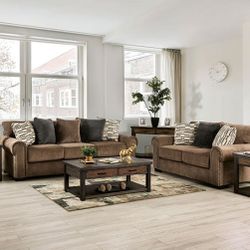 Brand New Brown  Sofa & Love Seat Pillows Included