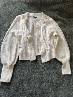 Wild Fable White Knit Cardigan Sweater