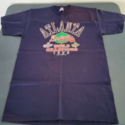 Vintage Atlanta Braves 1995 World Series Champions T-Shirt Navy Blue, Size Large