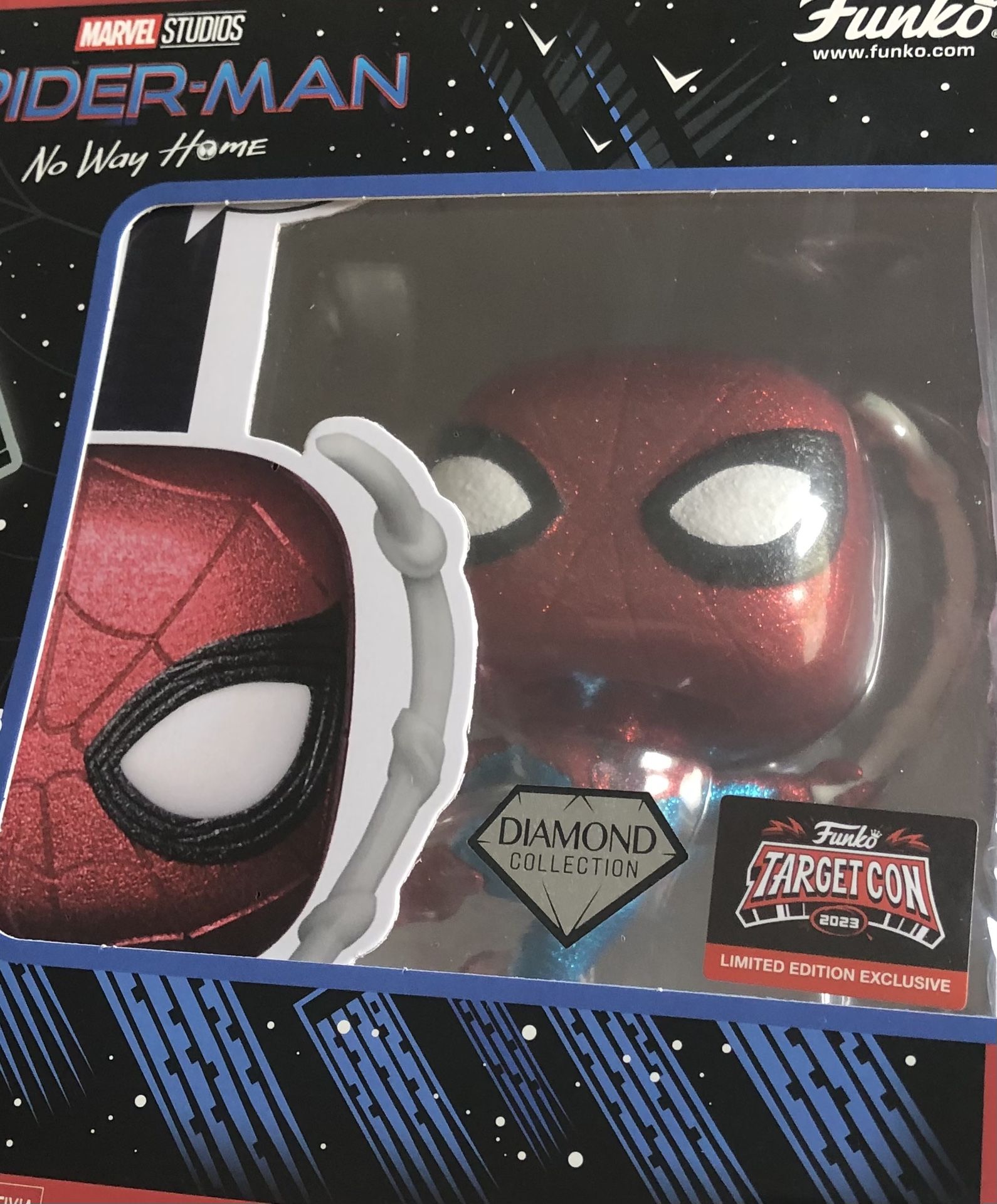 Large Funko POP Tees No Way Home SPIDER MAN DIAMOND Targetcon