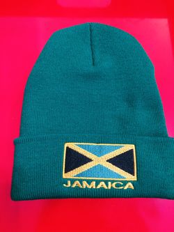 Jamaica Flag Beanie Hat In Green