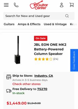 JBL Speakers and ADJ table.