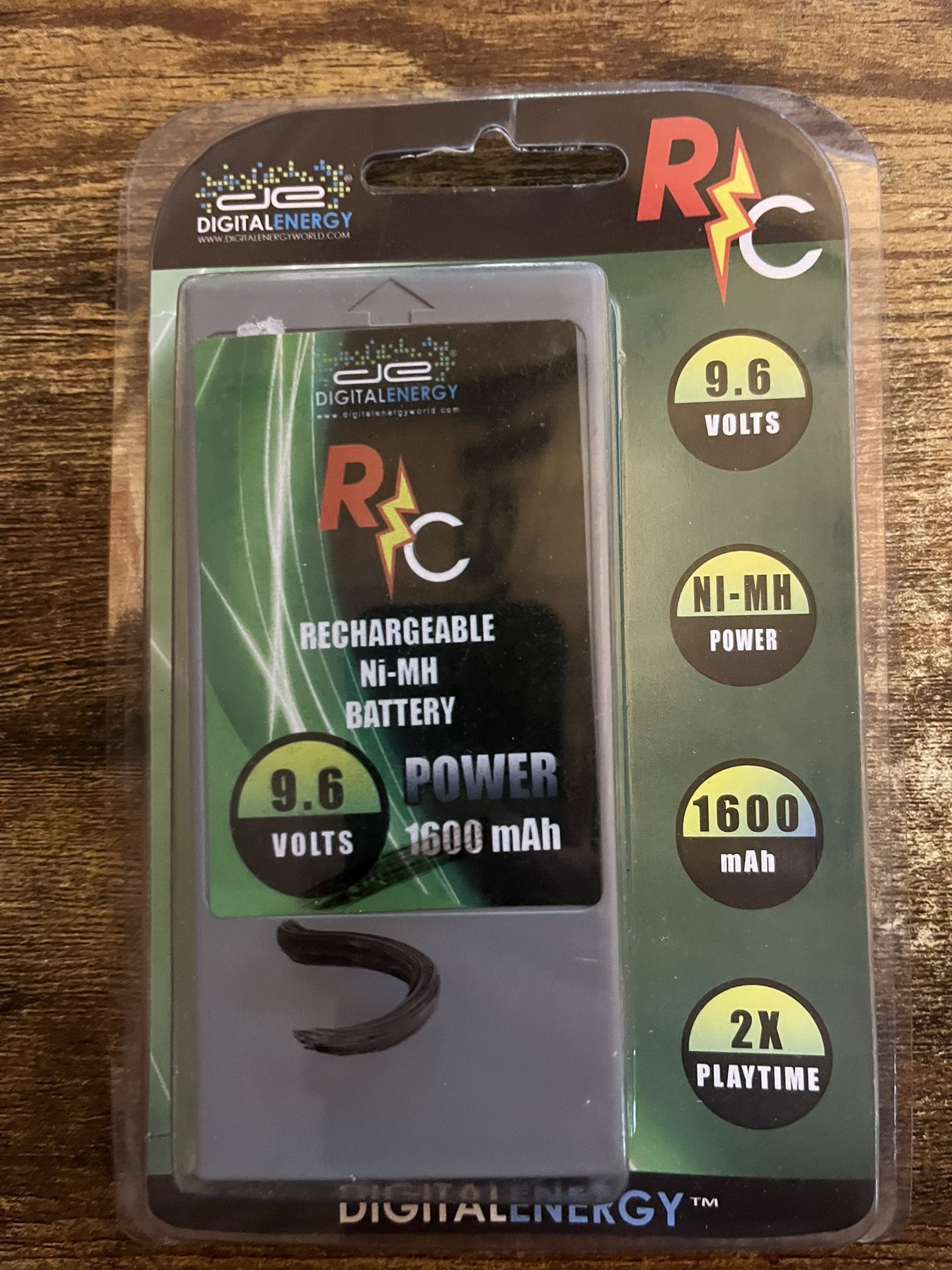 Digital Energy 9.6 V 1600 mAh Rechargeable Battery For RC Etc. New
