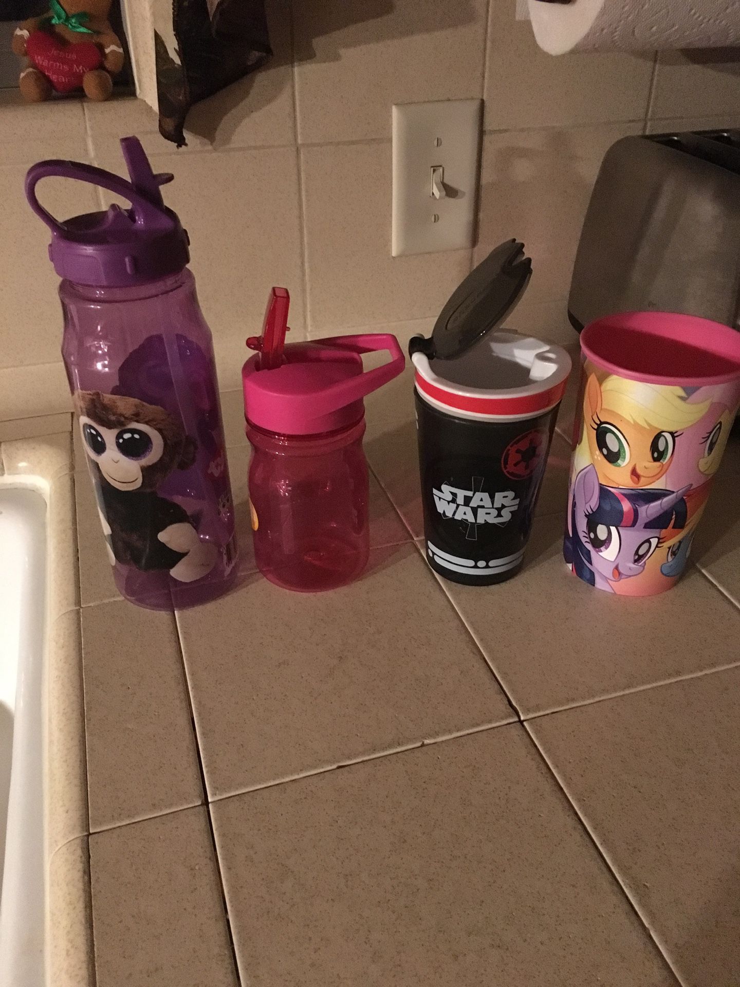 2 Children’s Sippy Bottles , 1 Drink/Snack Cup, 1 Cop All For $3