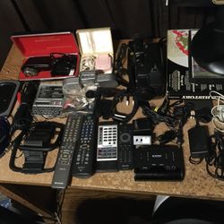 Huge Lot Of Electronics Panasonic Palm Quarter PV-430 Fitbit 4 Remotes Adapters Vintage Shavers Full List Some Untested Some Tested And Working