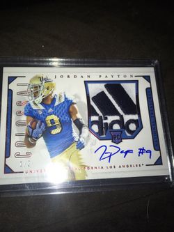 2016 NATIONAL TREASURES JORDON PAYTON RC AUTOGRAPHED SICK PATCH #1/2