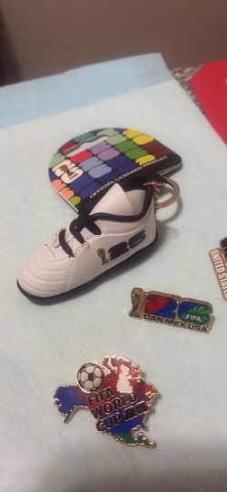 FiFA Pins and Shoe Keychain