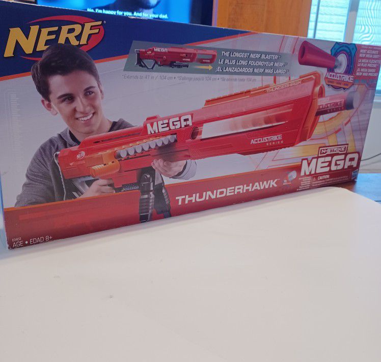 New Nerf N-Strike Mega Accustrike Thunderhawk Nerf Mega Darts New In Box $20