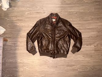 Vintage Members Only By European Craft Brown Leather Bomber Jacket Mens Sz 46