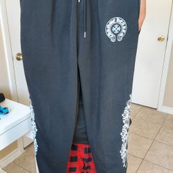 Crome Heart Sweat Pants Black Large 
